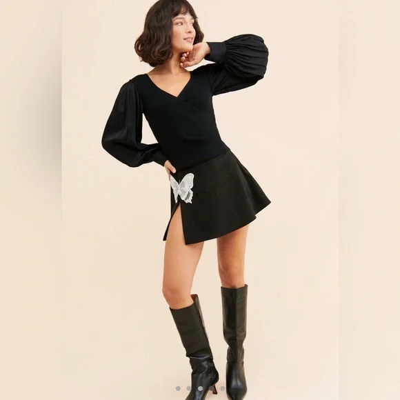 Anthropologie Twofer Faux Wrap Sweater - Picture 4 of 7